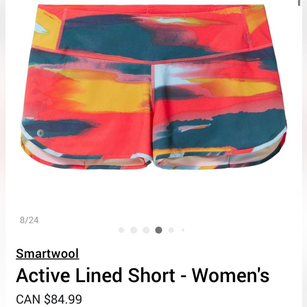 NWOT Smartwool Active Lined Short - Women's Size Medium